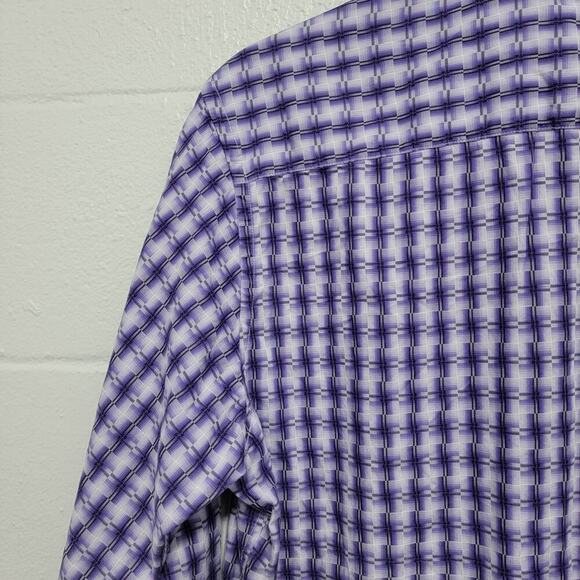 Bugatchi Shirt Purple Pattern Button Down Shirt XL 572 - Picture 8 of 14